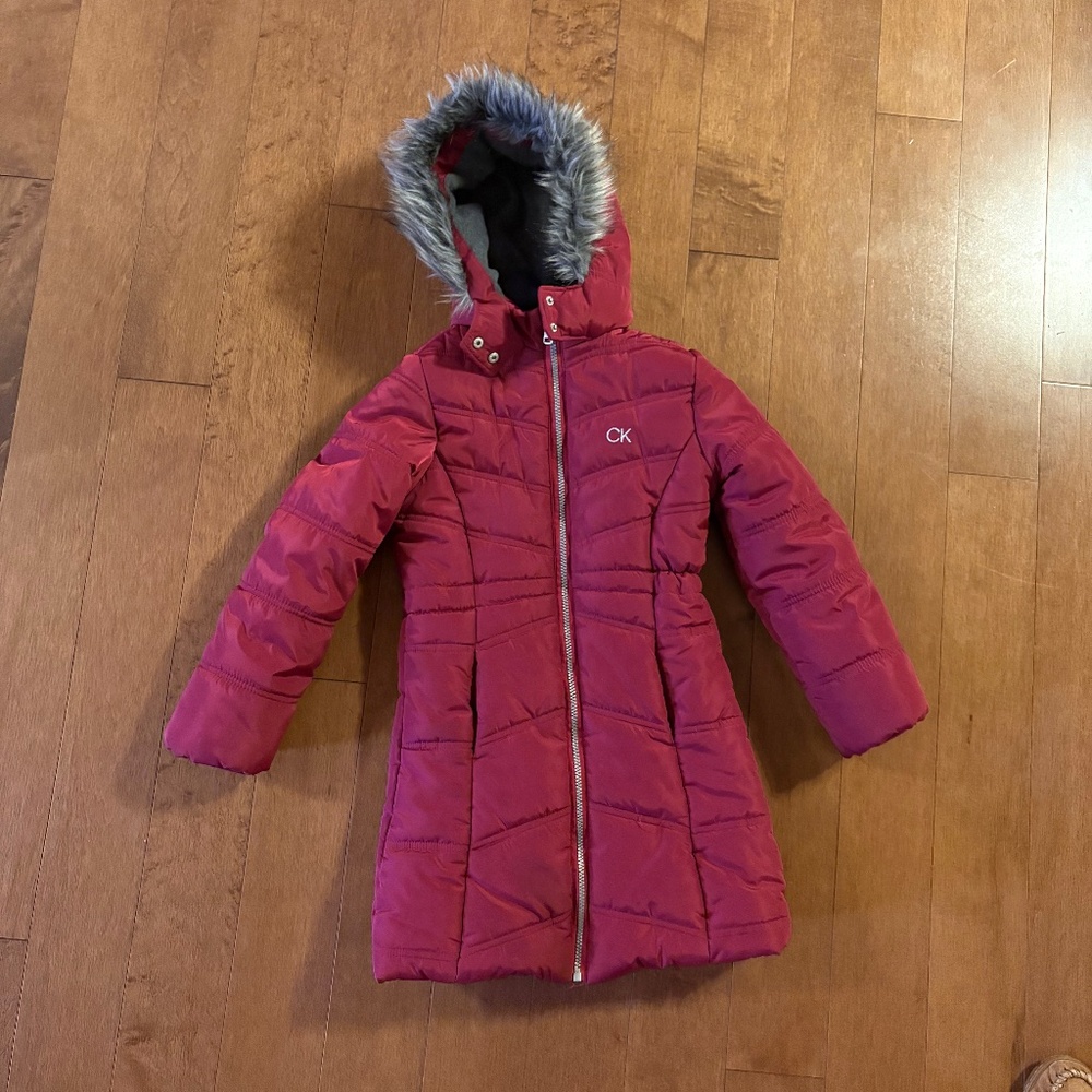 Calvin Klein Jeans Girls Hooded Puffer Jacket Parka size S (7)